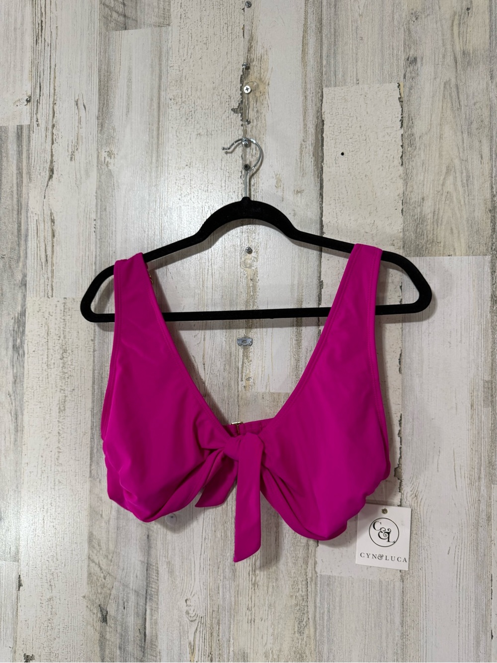 Cyn & Luca Women's Tie-Front Bikini Top - Fuchsia Pink